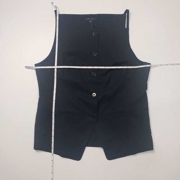 Madewell Square-Neck Vest in Drapey Twill Women's Size 14 in True Black NWT - Picture 8 of 16